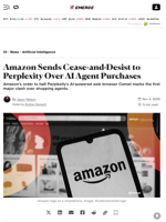 Amazon Sends Cease-and-Desist to Perplexity Over AI Agent Purchases - Decrypt