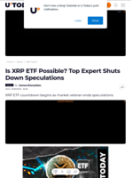 Is XRP ETF Possible? Top Expert Shuts Down Speculations - U.Today