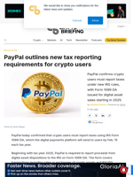 PayPal outlines new tax reporting requirements for crypto users - Crypto Briefing