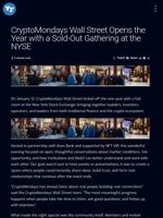 CryptoMondays Wall Street Opens the Year with a Sold-Out Gathering at the NYSE | Visionary Financial