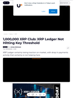 1,000,000 XRP Club: XRP Ledger Not Hitting Key Threshold - U.Today