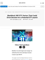 BlackRock XRP ETF: Factors That Could Drive Decision for a Potential ETF Launch