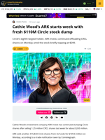 Cathie Wood’s ARK Now Dumped Nearly 2M Circle Shares