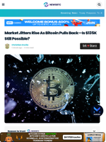 Market Jitters Rise As Bitcoin Pulls Back—Is $135K Still Possible?