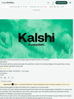 Utah files criminal gambling charges against Kalshi and its co-founders