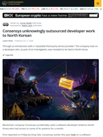 Consensys Unknowingly Outsourced Developer Work to North Korean