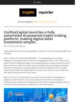 ConfluxCapital launches a fully automated AI-powered crypto trading platform, making digital asset investment simpler.