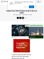 Stellar Price Glitch Pushes XLM to $2.2 on Upbit