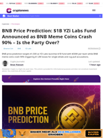 BNB Price Prediction – $1B Fund vs. 90% Meme Crash
