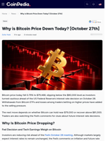 Why is Bitcoin Price Down Today? [October 27th]