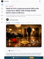 Made in USA cryptocurrencies fall as the crypto love affair with Trump family moves close to divorce