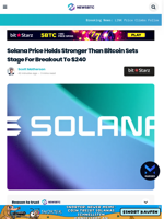 Solana Price Holds Stronger Than Bitcoin Sets Stage For Breakout To $240
