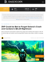 ZKP Could be Bet to Forget Solana's Crash and Cardano's $0.24 Nightmare - DailyCoin