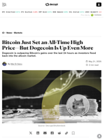 Bitcoin Just Set an All-Time High Price—But Dogecoin Is Up Even More - Decrypt
