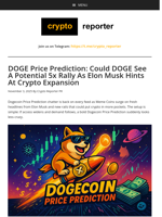 DOGE Price Prediction: Could DOGE See A Potential 5x Rally As Elon Musk Hints At Crypto Expansion