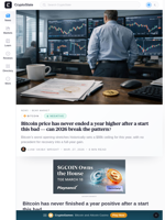 Bitcoin price has never ended a year higher after a start this bad — can 2026 break the pattern?