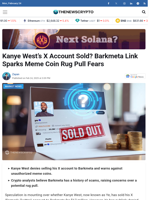 Kanye West’s X Account Sold? Barkmeta Link Sparks Meme Coin Rug Pull Fears - TheNewsCrypto