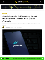 Gemini Unveils Self-Custody Smart Wallet to Onboard the Next Billion Onchain
