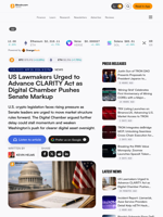 US Lawmakers Urged to Advance CLARITY Act as Digital Chamber Pushes Senate Markup – Bitcoin News