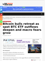Bitcoin bulls retreat as spot BTC ETF outflows deepen and macro fears grow - The Crypto News Wire