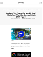 Cardano Price Forecast for Mar 24: Here’s What’s Next After ADA Defends Historic $0.25 Support