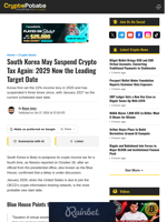 South Korea May Suspend Crypto Tax Again: 2029 Now the Leading Target Date