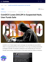 CoinDCX Loses $44.2M in Suspected Hack, User Funds Safe