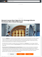 Bessent Leaves Door Open for U.S. Strategic Bitcoin Purchases After Mixed Messages - Brave New Coin