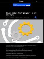 Crypto traders finally get gold — at all-time highs