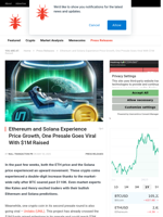 Ethereum and Solana Experience Price Growth, One Presale Goes Viral With $1M Raised - NullTX