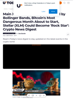 Main XRP Price Scenario Revealed by Bollinger Bands, Bitcoin's Most Dangerous Month About to Start, Stellar (XLM) Could Become 'Rock Star’: Crypto News Digest