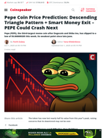Pepe Coin Price Prediction: Descending Triangle Pattern + Smart Money Exit – PEPE Could Crash Next - Coinspeaker