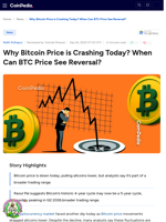 Why Bitcoin Price is Crashing Today? When Can BTC Price See Reversal?