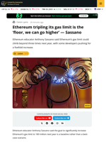 Ethereum Gas-Limit ‘Floor’ Targets Threefold Jump Next Year