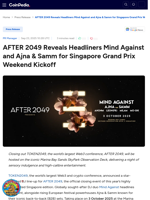 AFTER 2049 Reveals Headliners Mind Against and Ajna & Samm for Singapore Grand Prix Weekend Kickoff
