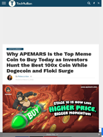 Why APEMARS Is the Top Meme Coin to Buy Today as Investors Hunt the Best 100x Coin While Dogecoin and Floki Surge - TechBullion