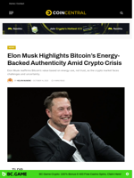 Elon Musk Highlights Bitcoin's Energy-Backed Authenticity