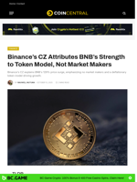 Binance’s CZ Attributes BNB’s Strength to Token Model, Not Market Makers - CoinCentral