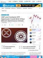 XRP and Cardano ETF Approvals Could End 4-Year Bitcoin Dominance Streak ⋆ ZyCrypto