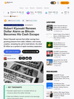 Robert Kiyosaki Renews Dollar Alarm as Bitcoin Becomes His Cash Escape