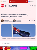 Australia Unveils Plan To Test CBDCs, Stablecoins, Tokenized Assets - 99Bitcoins