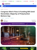 Congress Funding Bill Will Pass In November: Polymarket Odds