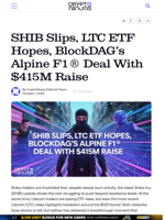 SHIB Slips, LTC ETF Hopes, BlockDAG’s Alpine F1® Deal With $415M Raise