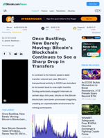 Once Bustling, Now Barely Moving: Bitcoin’s Blockchain Continues to See a Sharp Drop in Transfers – Blockchain Bitcoin News