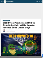 BNB Price Prediction: BNB to $2,000 by Fall, While Pepeto Presale Sells Out in Days - TechBullion