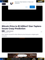 Bitcoin Price to $1 Million? Dan Tapiero Issues Crazy Prediction - U.Today