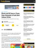 Bitcoin and Oil Surge as Trump Urges Netanyahu to Scale Back Lebanon Strikes