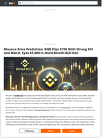 Binance Price Prediction: BNB Flips $700 With Strong RSI and MACD, Eyes $1,000 in Multi-Month Bull Run - Brave New Coin