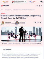 Cardano CEO Hoskinson Makes Huge Henry Nowak Allegation