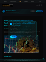 MANTRA (OM) Price Drops 5% as Technical Indicators Signal Mixed Market Sentiment - Blockchain.News